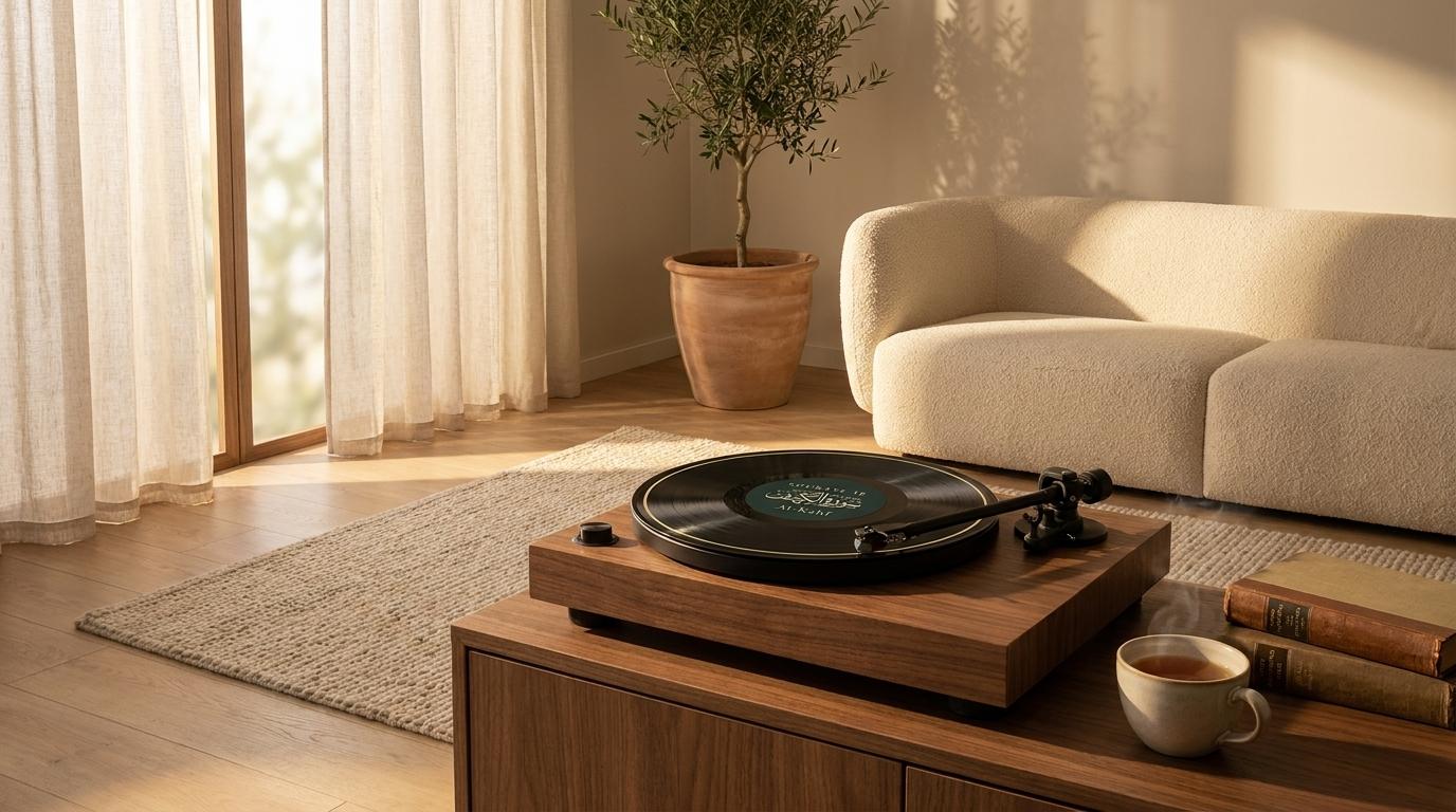 Salon avec tourne-disque Quran Vinyl